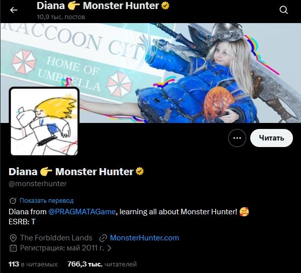 戴安娜宇宙！ 继《生化危机》后她又入侵了《怪物猎人》官媒