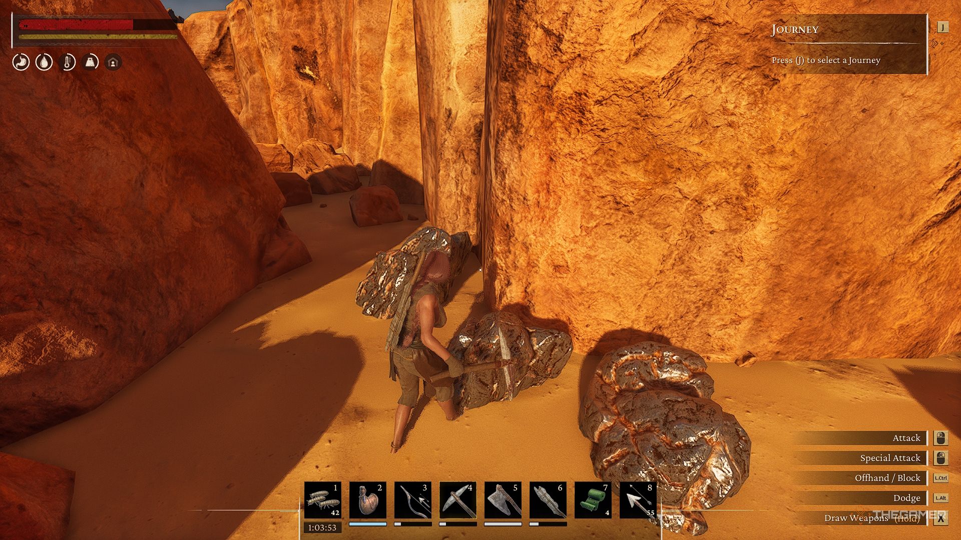 如何在《Conan Exiles Enhanced》中寻找并使用铁矿石