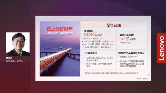 杨元庆：“说到做到”是联想文化精髓，AI增长创纪录只是AI新10年序章