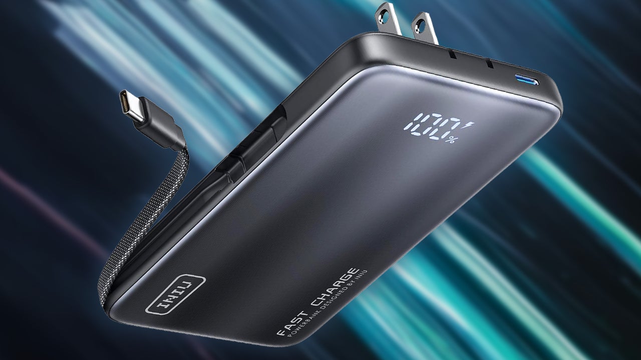 Iniu 10,000mAh 45W 移动电源现享 5.1 折优惠，自带 AC 插头与 USB 线